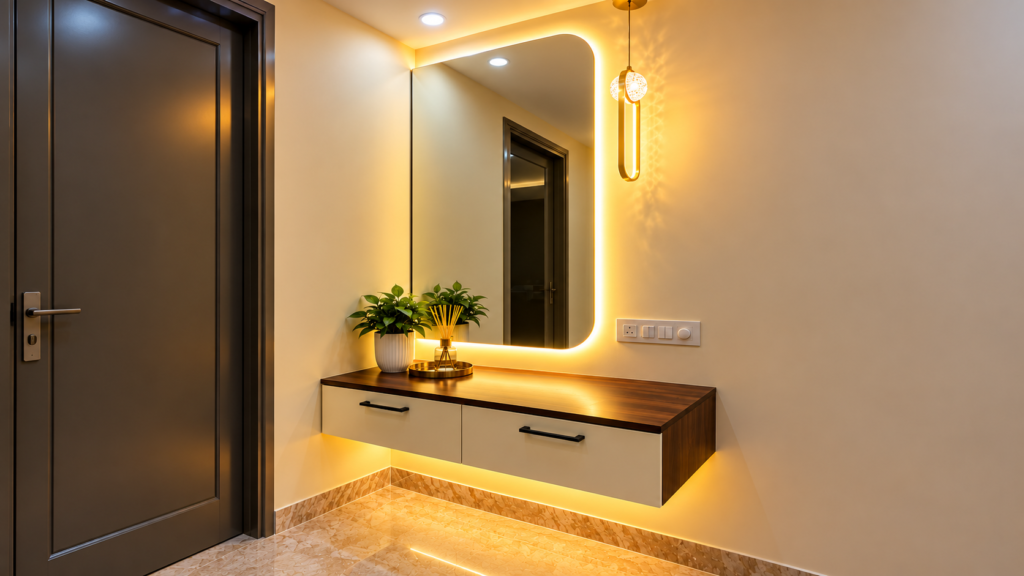 Hiranandani Hulimavu 3BHK dressing mirror interior