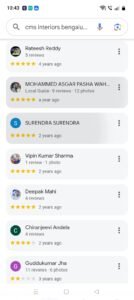 Google reviews for CMS Interiors